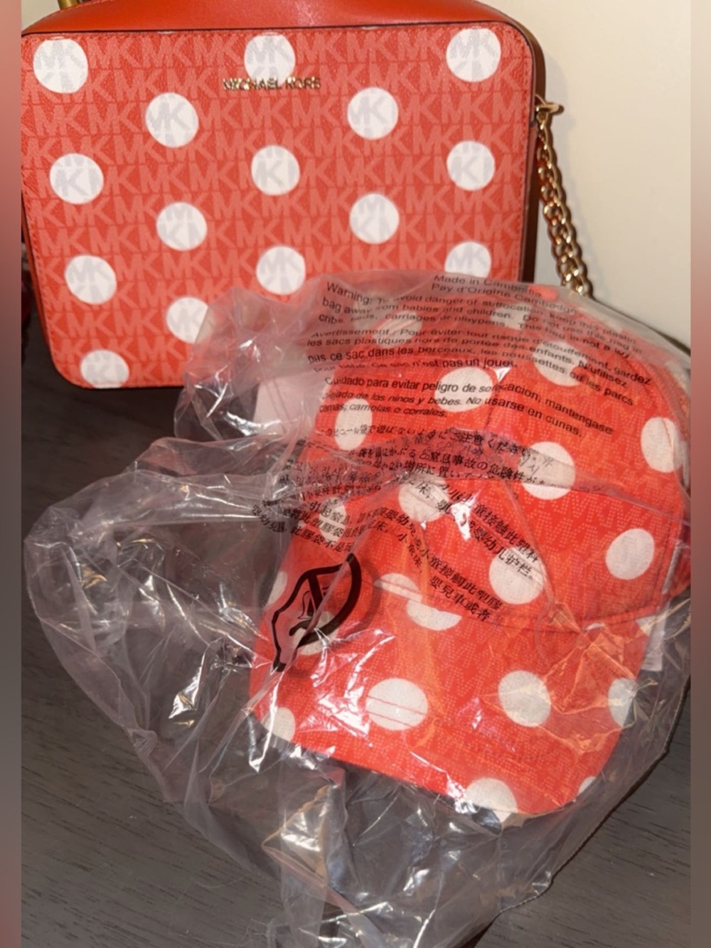 Michael Kors Orange Leather Crossbody with Gold Hardware